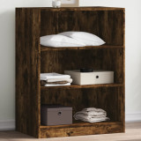 Dulap Gossi stejar fumuriu 77x48x102 cm, lemn prelucrat. Sifonier Hol, dormitor, depozitare haine, design compact