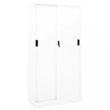 vidaXL Dulap de birou cu ușă glisantă, alb, 90x40x180 cm, oțel