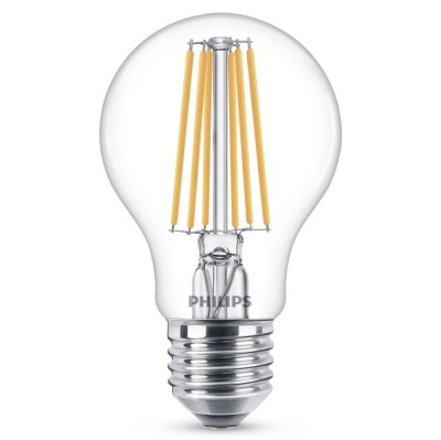 Bec LED filament Philips clasic A60 E27 10.5W 1521lm lumina calda 2700 K foto