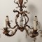 Deosebit candelabru antic cu 5 brațe din bronz masiv și elemente din cristal ,piesa veche