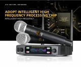 kit microfoane profesionale wireless dual channel UHF Fixed Frequency Karaoke