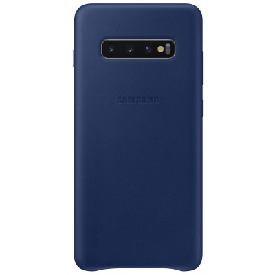 Husa Piele Samsung Galaxy S10+ G975, Leather Cover, Bleumarin EF-VG975LNEGWW foto