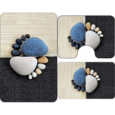 Set Covorașe Baie 3 piese: 60x90cm, 60x45cm, 60x45cm, Talpă piatră