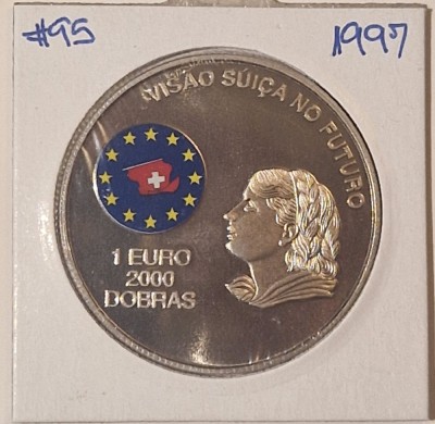 S&amp;atilde;o Tom&amp;eacute; and Pr&amp;iacute;ncipe, 2000 Dobras 1997, KM#95, ULTRARARA, TIRAJ 5000 foto