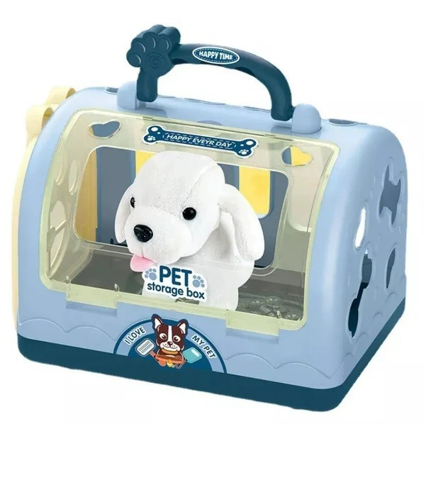 Set catelus cu cusca si accesorii doctor
