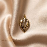 Pandantiv Inima Elegantei , Pandantiv placat cu aur 14K cu zirconia albe