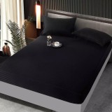 Cumpara ieftin Husa de Pat + 2 Fete de Perna Bumbac Damasc 160x200cm, Negru - JOJ152