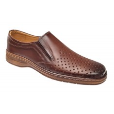 Pantofi barbati casual din piele naturala - Model perforat Maro 504M