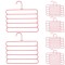 Set 20 Umerase din Plastic, cu 5 Pozitii, Pentru Pantaloni, Fuste sau Cravate, 31 x 31 cm, Roz