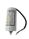 Condensator de operare 40&mu;F 450V AC cu cablu surub M8 cu piulita fir de 20cm