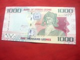 Bancnota 1000 leones Sierra Leone 2010, cal.NC