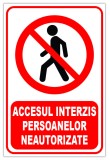 indicator pentru accesul interzis persoanelor neautorizate