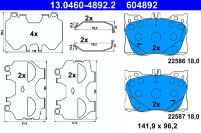 ATE 13.0460-4892.2 set placute frana,frana disc foto