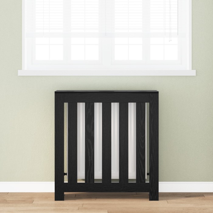 vidaXL Husă pentru radiator Negru de stejar 78x20x82 cm Lemn prelucrat