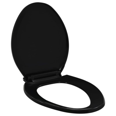 vidaXL Capac WC cu &amp;icirc;nchidere silențioasă, eliberare rapidă, negru foto