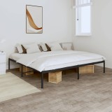 Cumpara ieftin Cadru pat metalic, negru, 180x200 cm