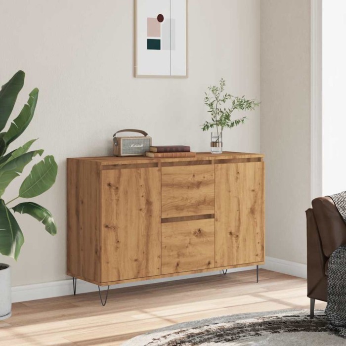vidaXL Servantă, stejar artizanal, 101,5x35x70 cm, lemn prelucrat