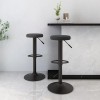 Scaune de bar, 2 buc., negru, catifea