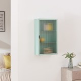 Dulap suspendat Zundert cu usa din sticla striata, verde menta, 60x35x15 cm