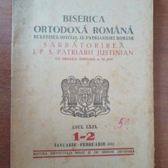 Biserica ortodoxa romana. Buletinul oficial al Patriarhiei romane anul LXIX. 1-2 1951