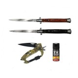 Cumpara ieftin Set 2 Bricege IdeallStore, Spray Piper + Carabina Multifunctionala, Otel Inoxidabil, Vanatoare, Camping, Cutit, Deschizator, Surubelnita