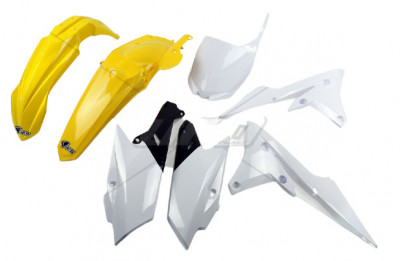 Kit plastice Yamaha YZF 250 450 14- 17 Alb-Galben foto