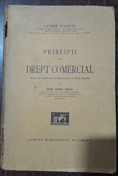 PRINCIPII DE DREPT COMERCIAL - CESARE VIVANTE