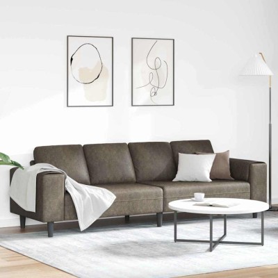 Set de canapea Gri &amp;icirc;nchis Piele ecologică de suede foto