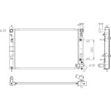 Radiator racire Mitsubishi Colt (Cj0/Cjo)11.2002-09.2003 Motorizare 1, 3 66kw; 1, 5 68kw Benzina, dimensiune 625x370x16mm, Cu lipire fagure prin braz, SRLine