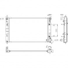 Radiator racire Mitsubishi Colt (Cj0/Cjo)11.2002-09.2003 Motorizare 1, 3 66kw; 1, 5 68kw Benzina, dimensiune 625x370x16mm, Cu lipire fagure prin braz