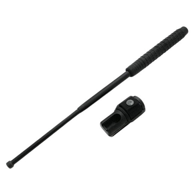 Baston telescopic IdeallStore&reg;, Standard Guard, otel inoxidabil, 40 cm, negru, toc tactic inclus