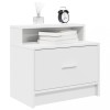 Set 2 Noptiere vidaXL Albe cu Sertar, 51x31x47 cm, Lemn prelucrat, Depozitare dormitor