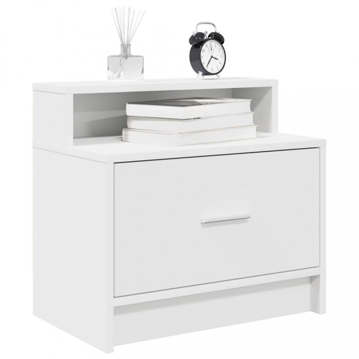 vidaXL Noptiere cu sertar 2 buc Alb 51x31x47 cm 858669