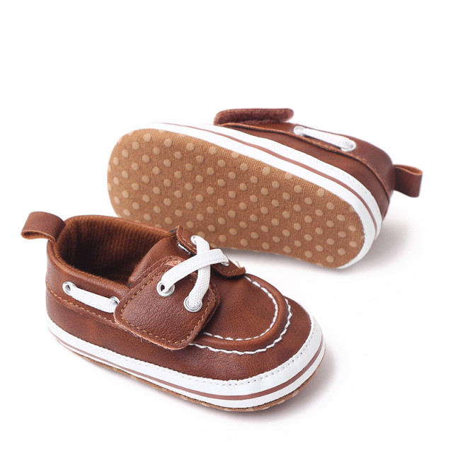 Pantofiori maro tip mocasini de ocazie (Marime Disponibila: 6-9 luni (Marimea