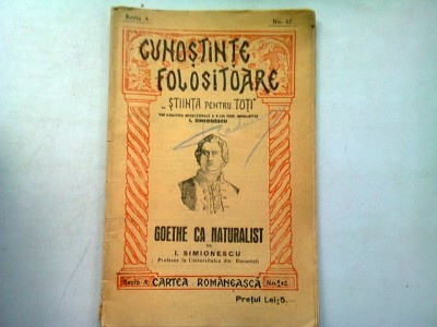GOETHE CA NATURALIST - I. SIMIONESCU foto