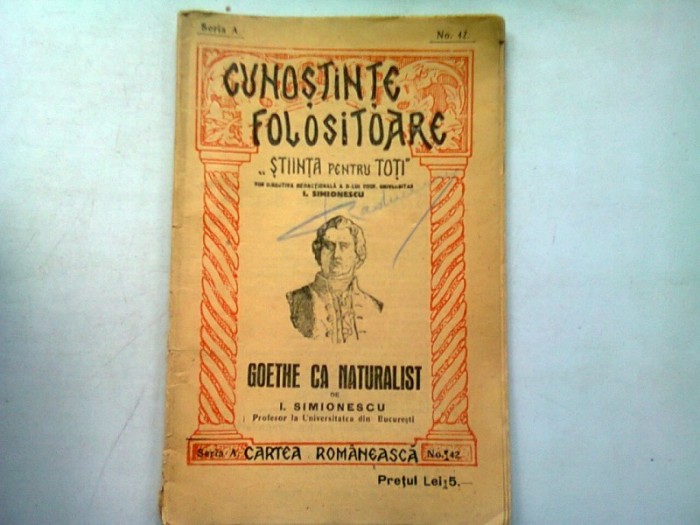 GOETHE CA NATURALIST - I. SIMIONESCU