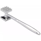 Ciocan pentru fragezire si batut carne, din inox, 2 capete de batere, 24 cm x 5 cm x 4,5 cm, 400 g, argintiu, Kinghoff