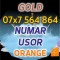 Numar GOLD Orange - 07x7.564.864 - Usor VIP Platina aur numere usoare business