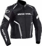 Cumpara ieftin Geaca Piele Moto Richa Assen Jacket Long, Negru/Alb, Marime 54