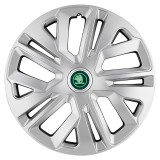 Set 4 Capace Roti 15 inchi (R15) Raven Gri Compatibile Cu Skoda Verde, Autohelix MSA
