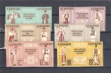 ROMANIA 1958 - COSTUME NATIONALE, TRIPTIC NEDANTELAT CU VINIETA, MNH - LP 462e
