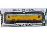Locomotiva Tren Galbena cu Sunete si Lumini, Jucarie Copii 3 ani+, Material Plastic, Lungime 23cm