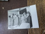 Adunare din perioada comunista , Nicolae Ceausescu impreuna cu Elena Ceausescu , fotografie alb/negru
