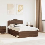 Cumpara ieftin Cadru de pat Stejar inchis 120 x 190 cm Lemn de pin masiv