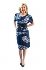 Rochie casual din material subtire de culoare bleumarin foto