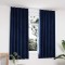 Draperii opace cu c&acirc;rlige, 2 buc, albastru, 140x175 cm, catifea