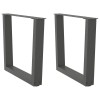 VidaXL Picioare pentru măsuță de cafea &icirc;n formă de V, 2 buc., antracit, 50x(42-43,3) cm, oțel