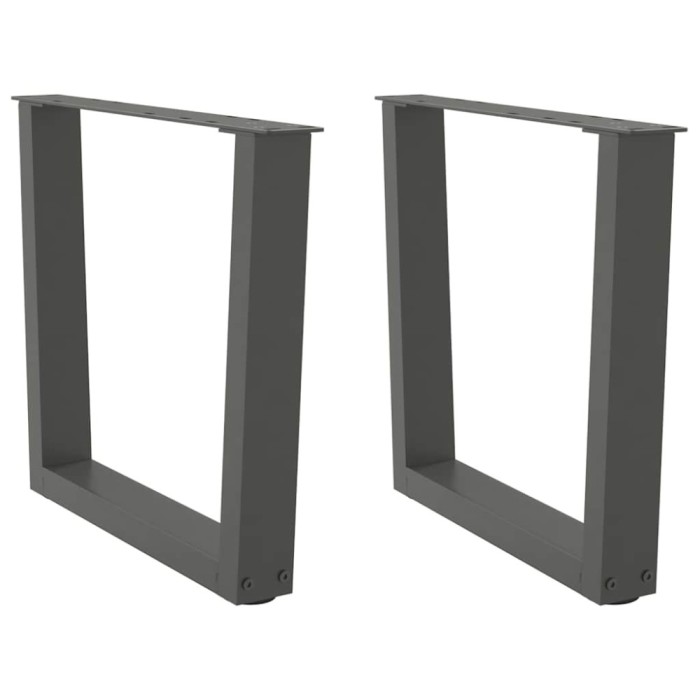 vidaXL Picioare pentru măsuță de cafea &icirc;n formă de V, 2 buc., antracit, 50x(42-43,3) cm, oțel