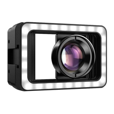 Obiectiv mobil APEXEL APL-HB100FL23 100mm macro cu LED (negru) foto