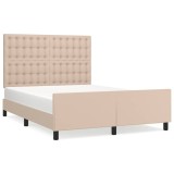 Cumpara ieftin Cadru de pat cu tablie, cappuccino, 140x190 cm, piele ecologica